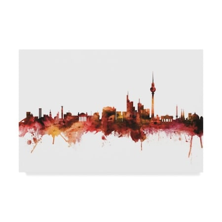 Michael Tompsett 'Berlin Germany Skyline Red' Canvas Art,30x47